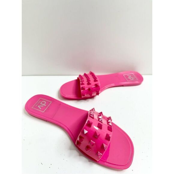Dolce Vita Jelly Sandals Womens Size 5‎ Skylar Pink Spiked Slip On Slides - Picture 4 of 9